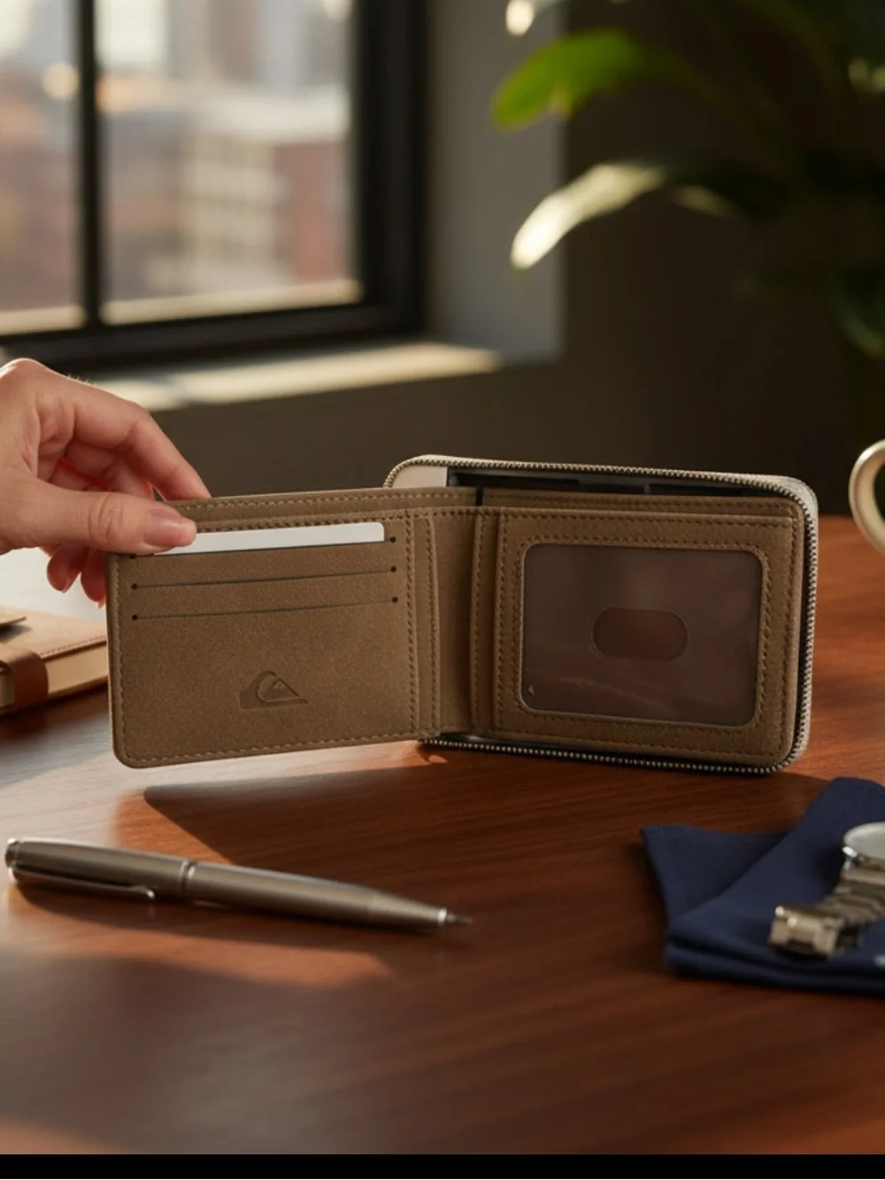 Quicksilver Suede Brown Wallet